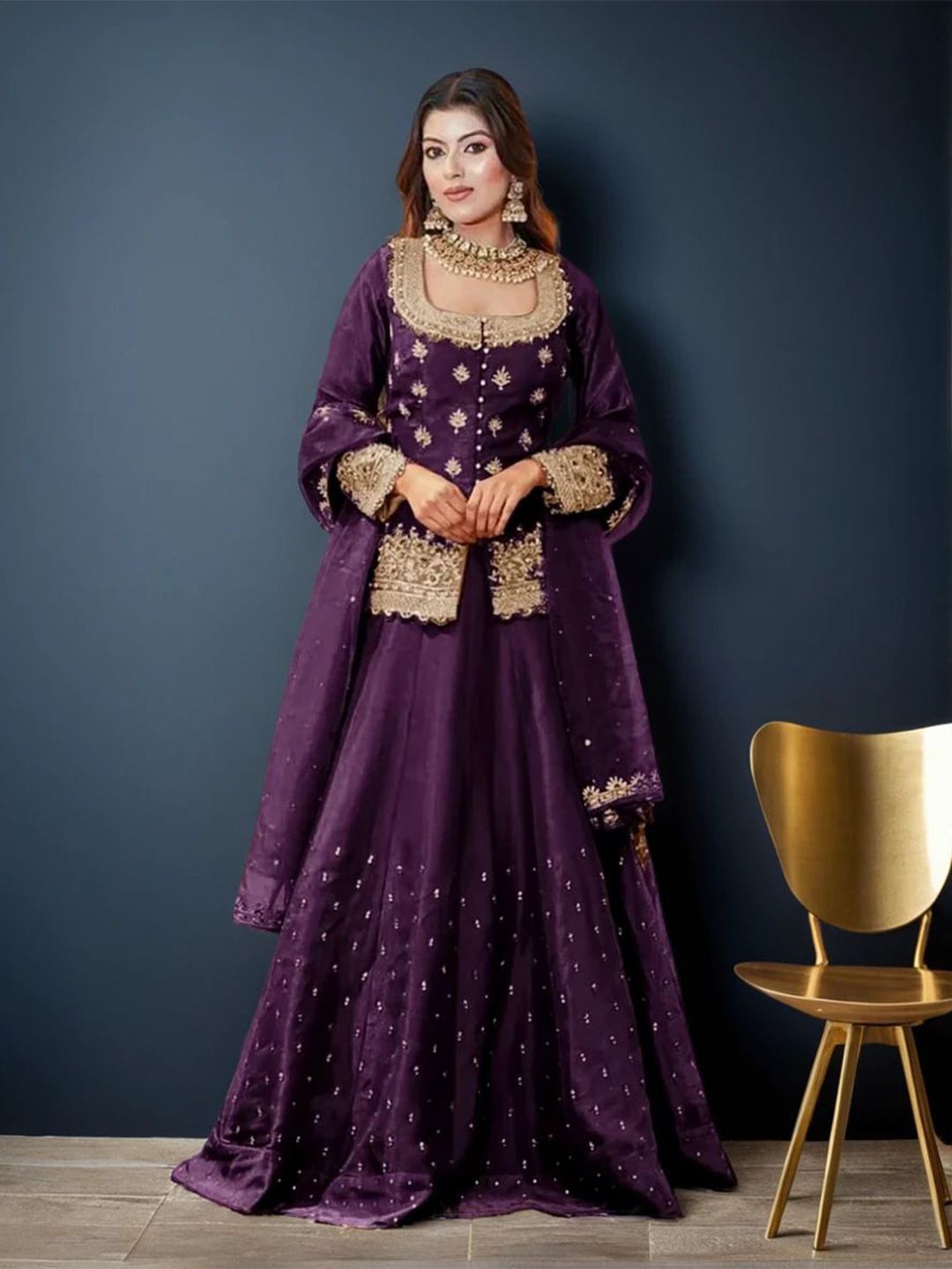 krisha fashion Embroidered Ready to Wear Lehenga & Blouse With Dupatta-image-46