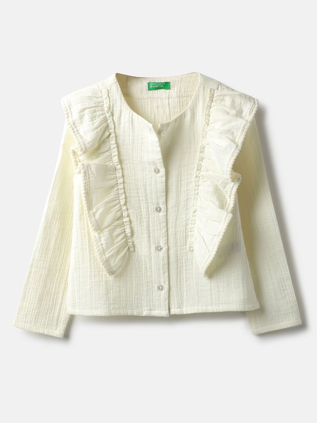 United Colors of Benetton Girls Mandairan Collar Shirt Style Top-picture-41