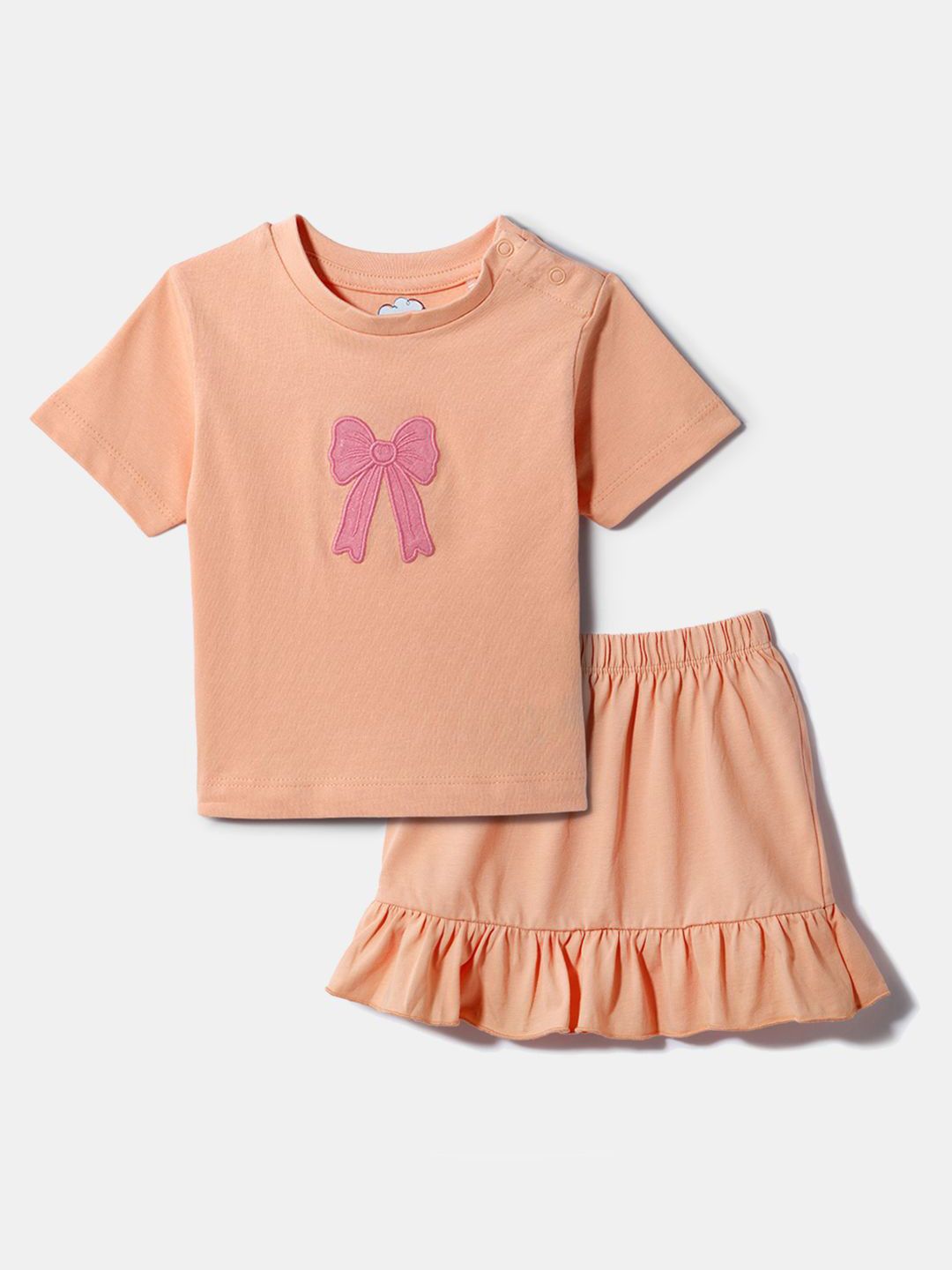 Nauti Nati Girls Embroidered Single Jersey Top With Skirt-picture-23