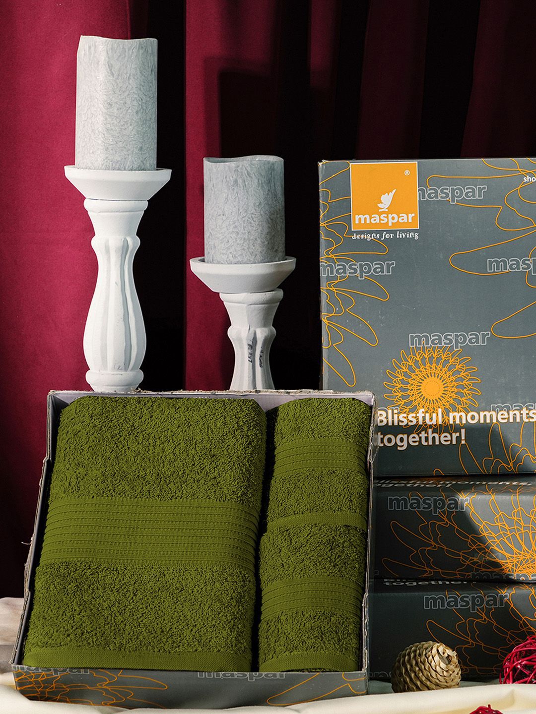 MASPAR Green 3 Pieces Pure Cotton 450 GSM Bath & Hand Towel Set-picture-48