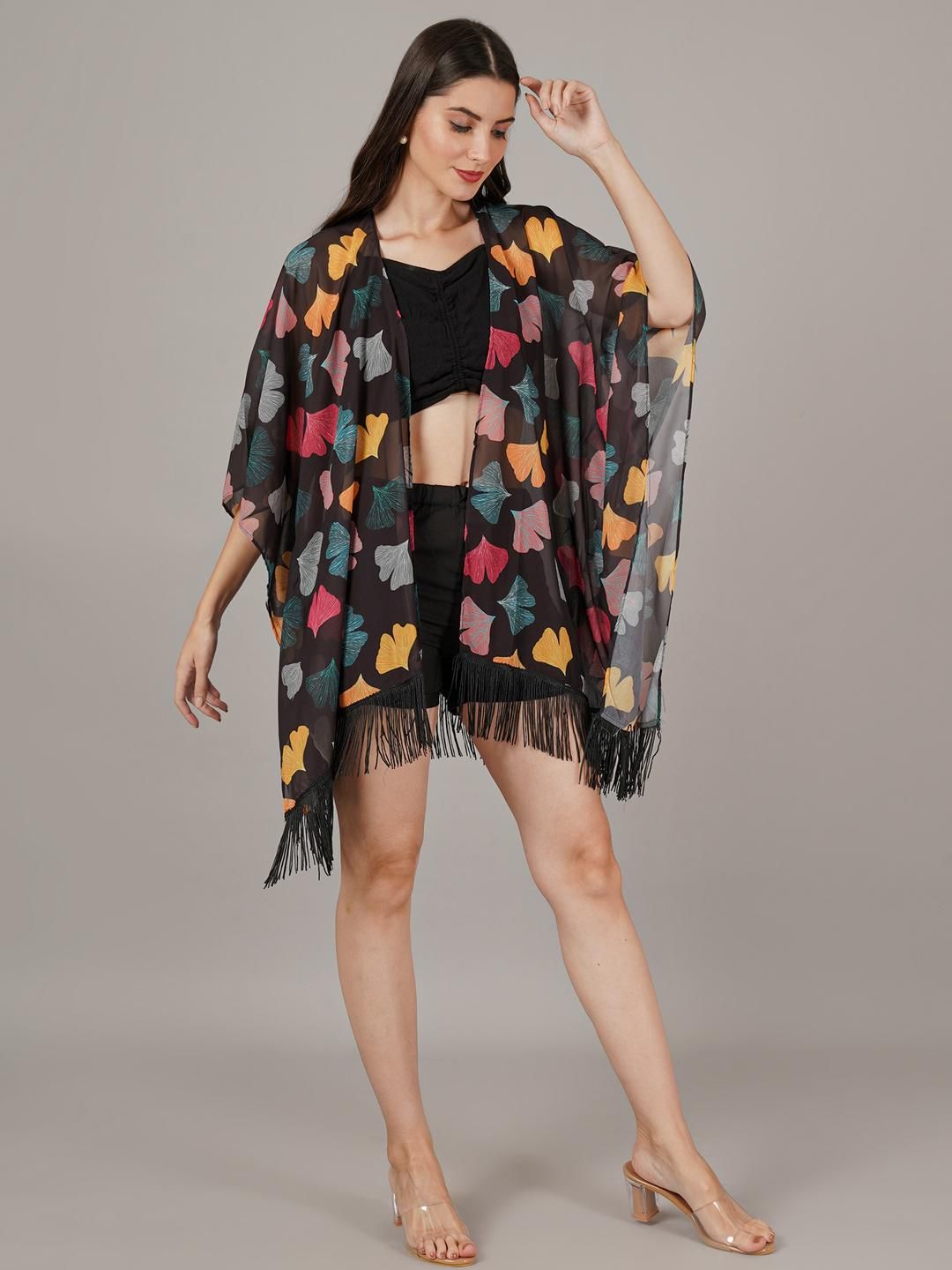 ARV TRENDS Women Black Printed Shrug-picture-23