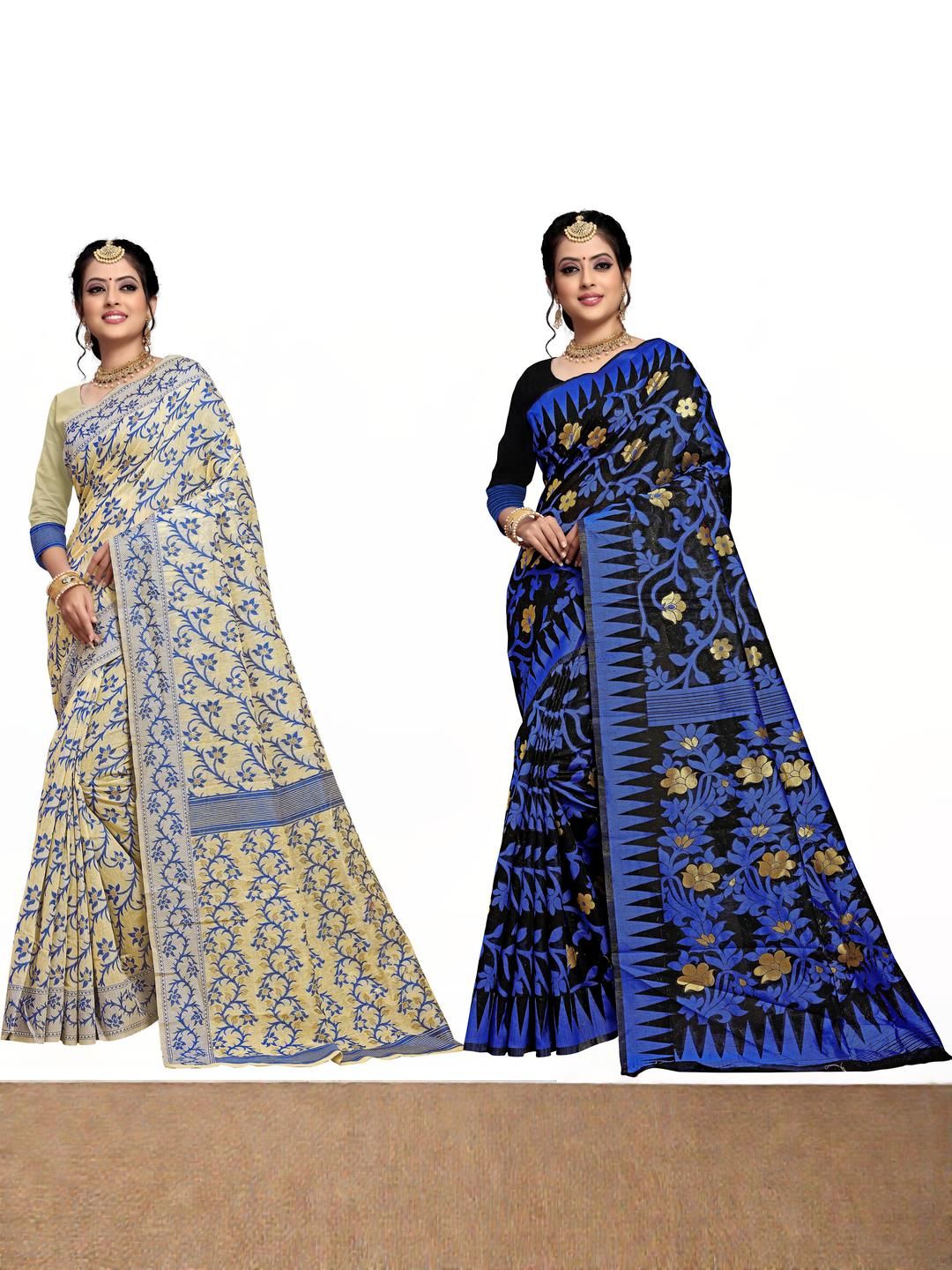 jayant creation Multicoloured Silk Cotton Jamdani Sarees-picture-11