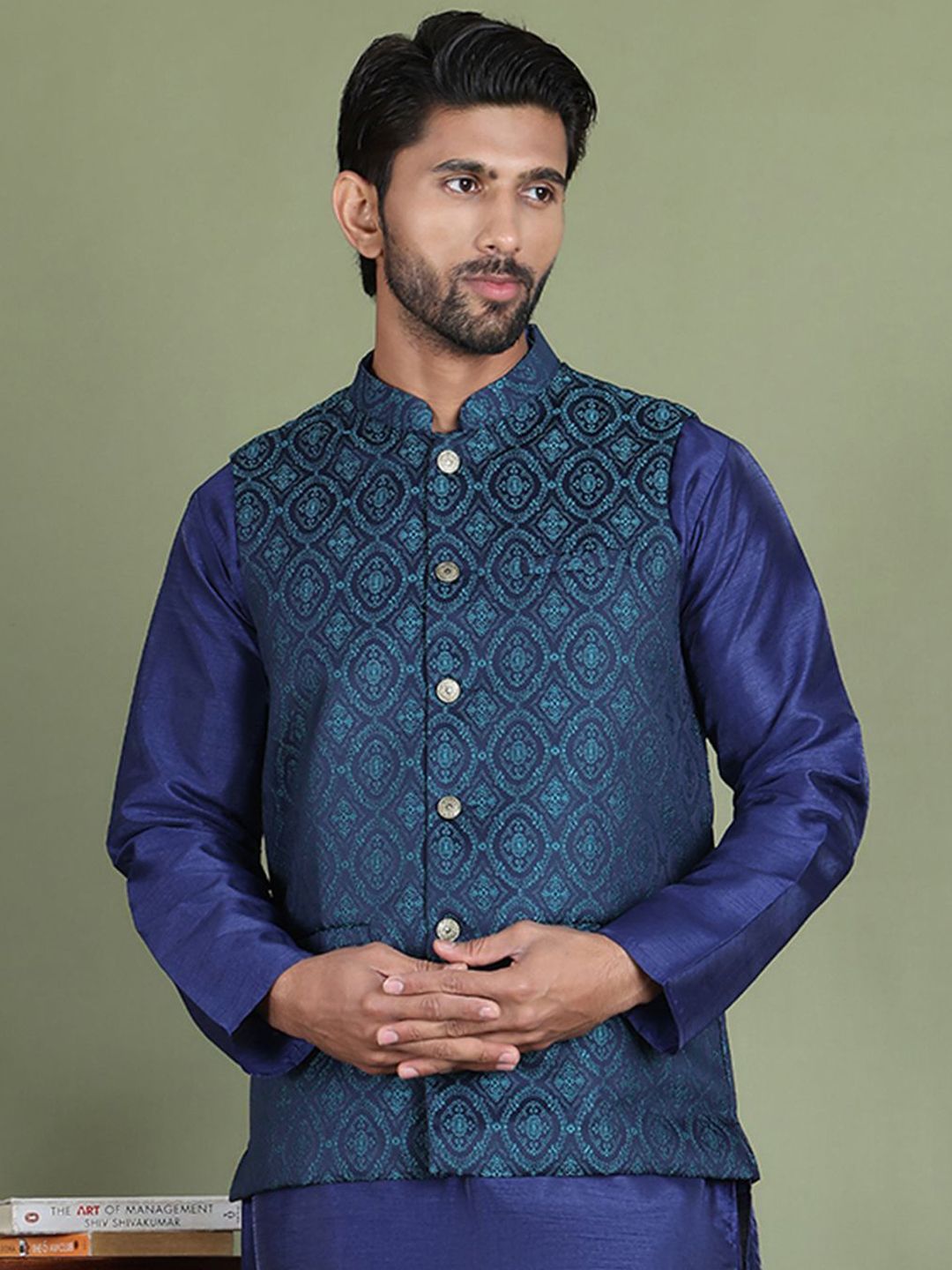 Jompers Men Woven Design Nehru Jackets-picture-19