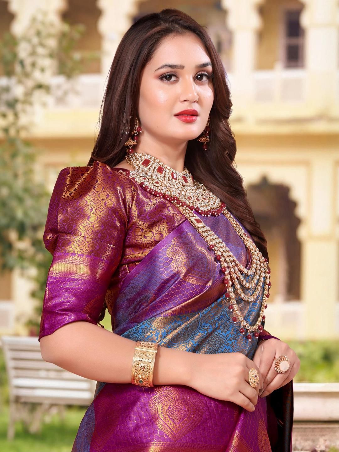 jayant creation Blue Art Silk Barasi Sarees-picture-31