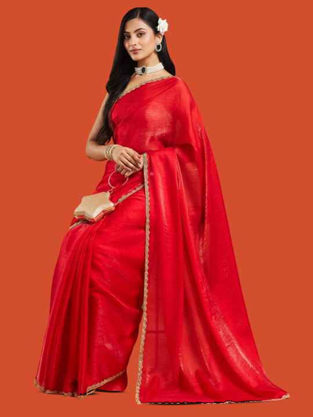 LOROFY Beads and Stones Embellished Border Saree-picture-10