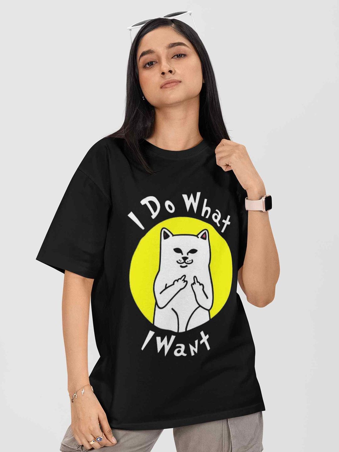 Hatke Trends Women Graphic Printed Round Neck Cotton Oversized T-shirt-picture-10