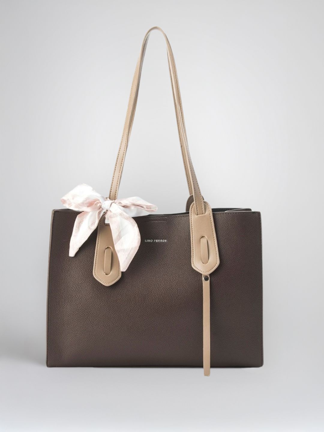 Lino Perros Colourblocked Oversized Structured Tote Bag with Bow Detail-picture-49