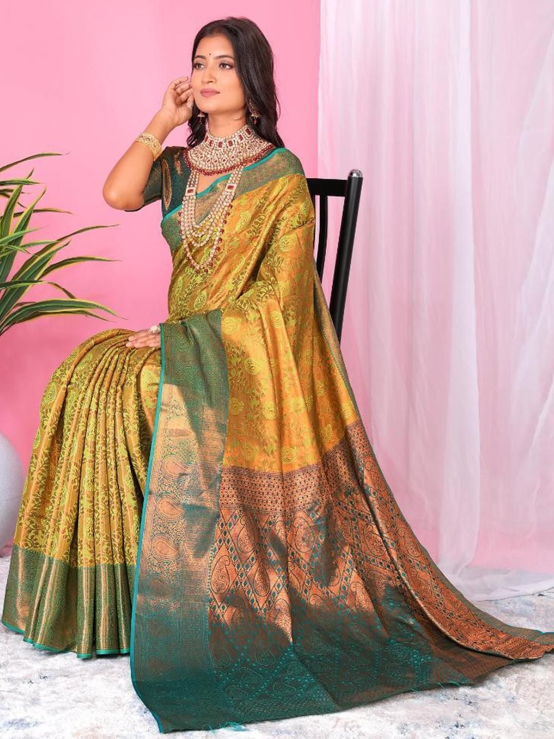 jayant creation Yellow Art Silk Barasi Sarees-picture-22