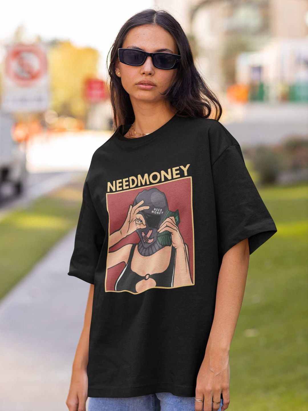 Hatke Trends Women Graphic Printed Round Neck Cotton Oversized T-shirt-picture-35