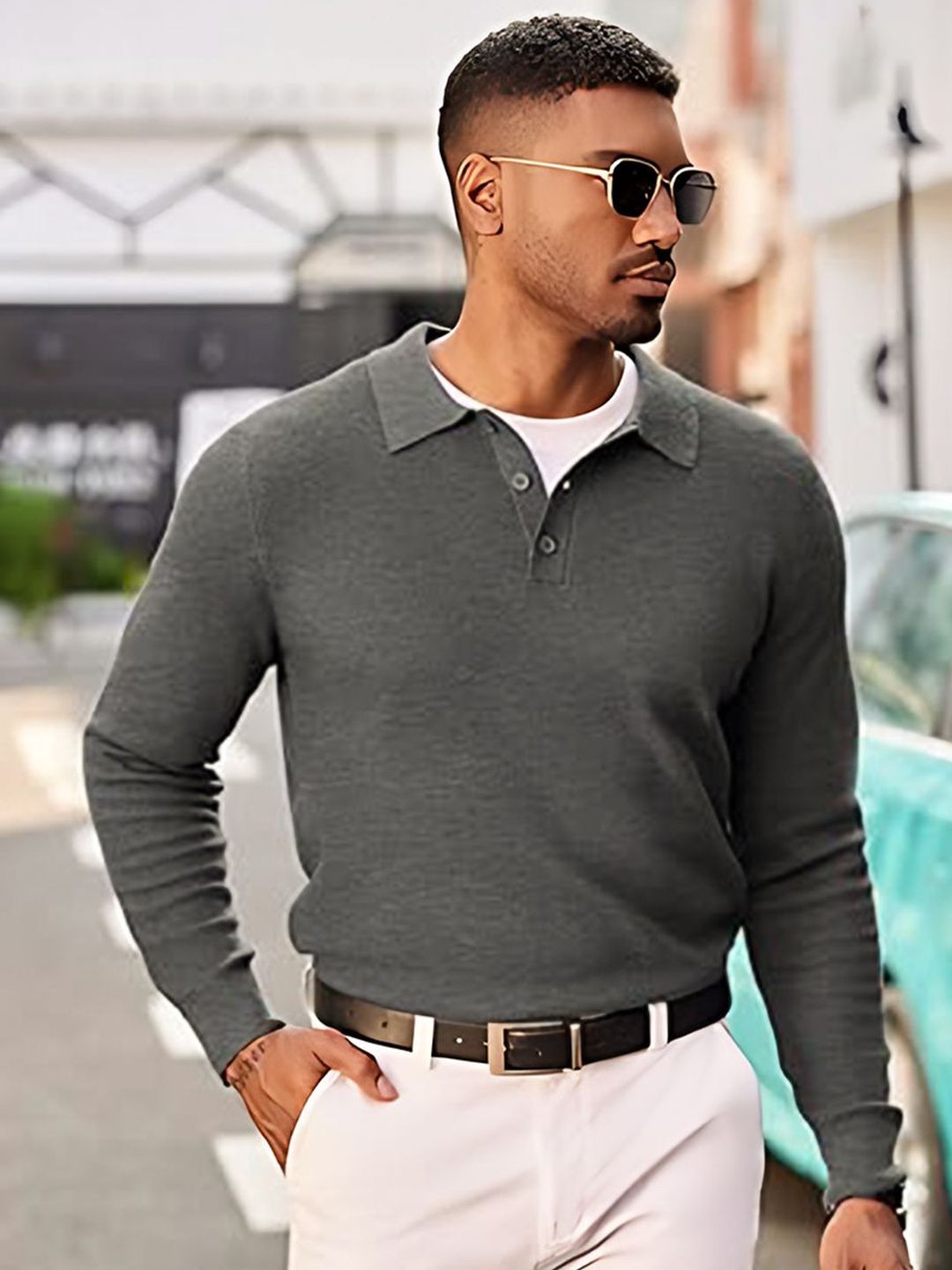 TYSORT Men Shirt Collar Woollen Pullover-picture-11