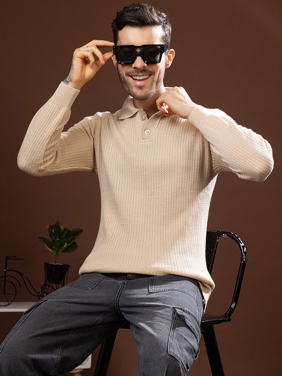 TYSORT Men Mock Collar Woollen Pullover-picture-23