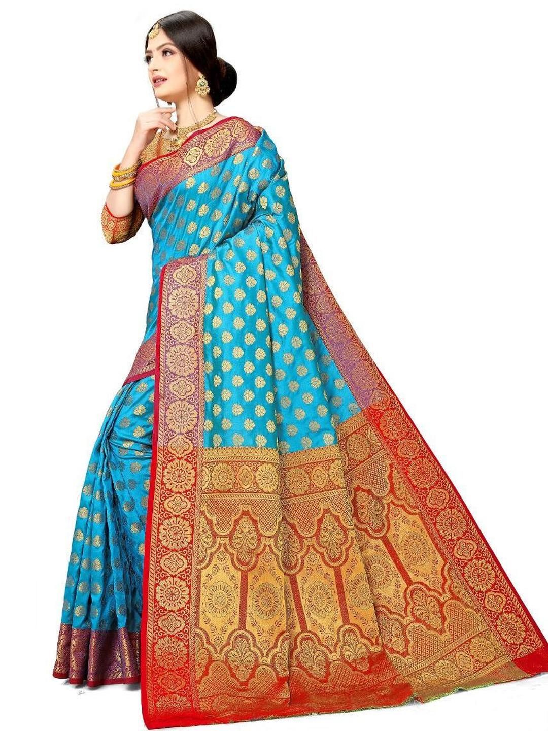 jayant creation Blue Art Silk Barasi Sarees-picture-24