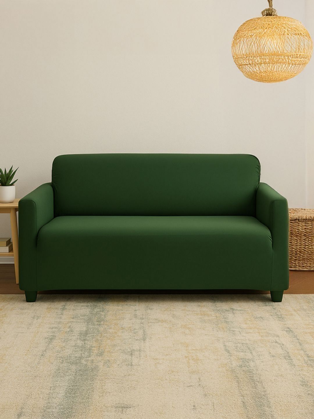 Aura Green Solid 2 Seater Sofa Cover-picture-18