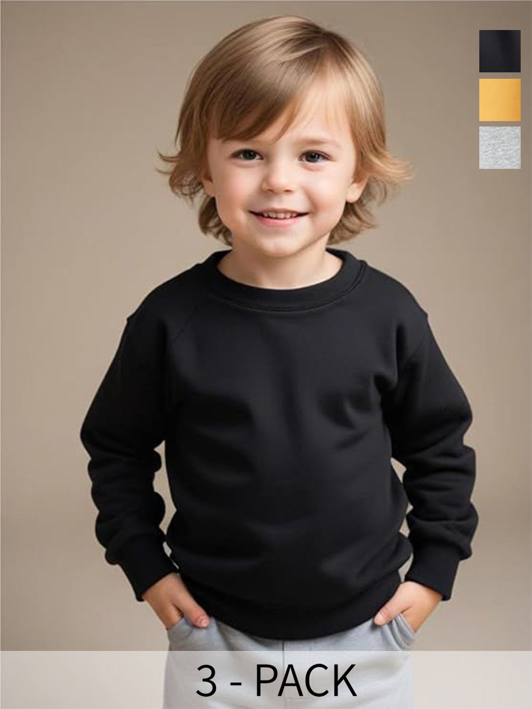 x2o Kids Pack Of 3 Round Neck Sweatshirt-image-37