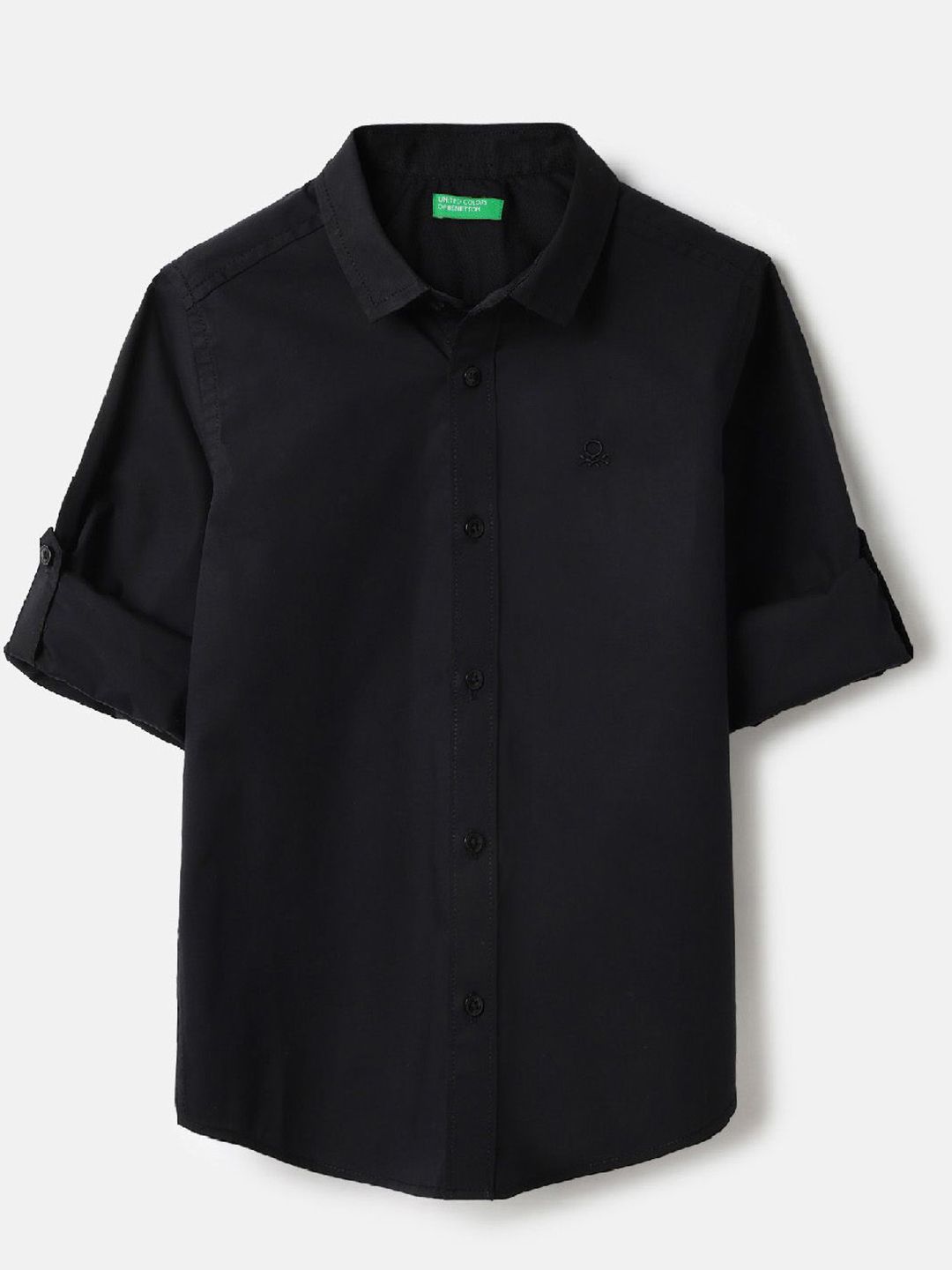 United Colors of Benetton Boys Solid Spread Collar Cotton Casual Shirt-picture-22