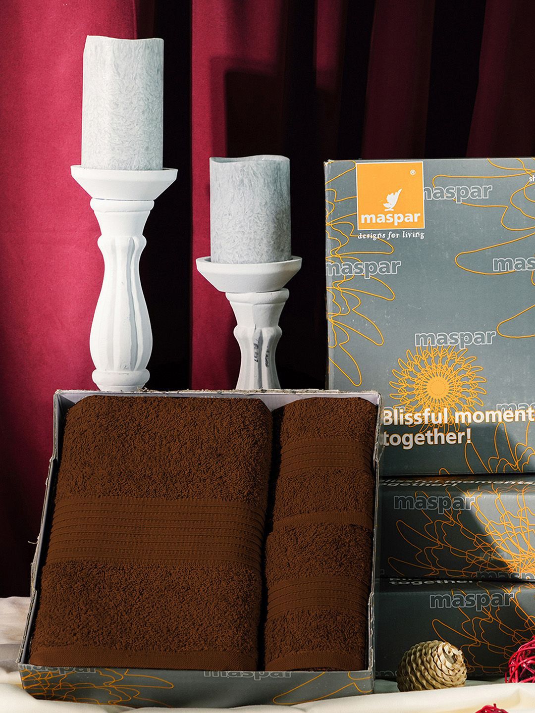 MASPAR Brown 3 Pieces Pure Cotton 450 GSM Bath & Hand Towel Set-picture-33