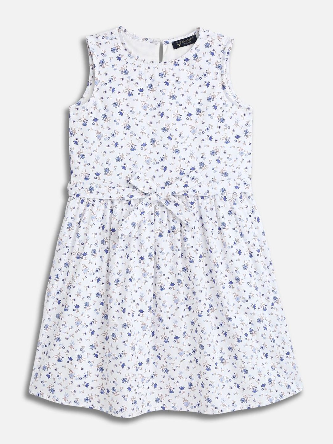 Allen Solly Junior Girls Floral Printed Pure Cotton Fit & Flare Dress-picture-29