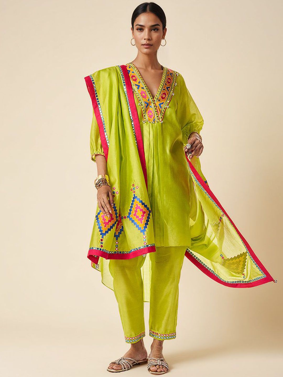 Gulabo by Abu Sandeep Women Embroidered Regular Fit Mid-Rise Cotton Trouser-picture-55