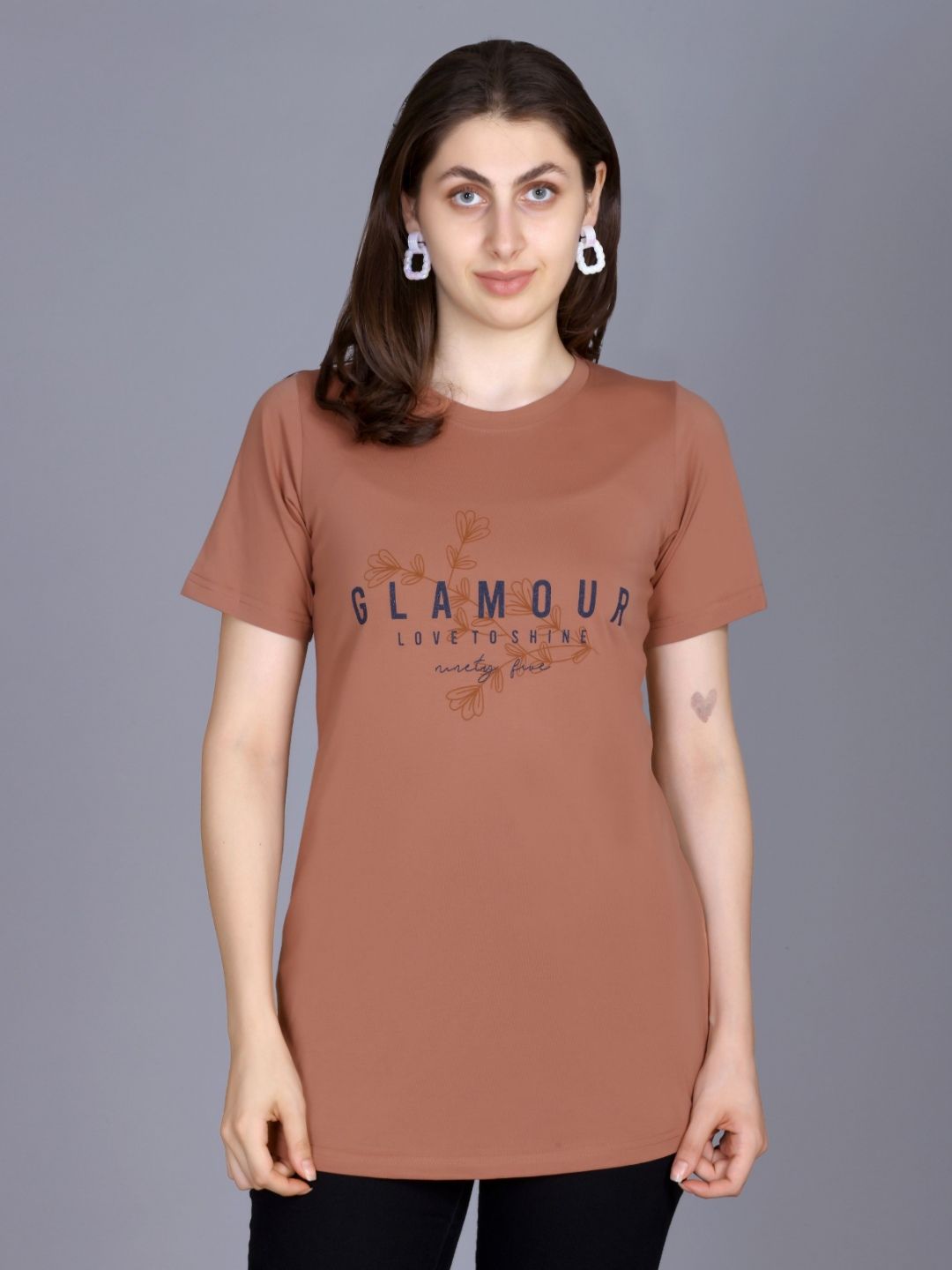 A & Y Women Typography Printed Round Neck Pure Cotton T-shirt-picture-28