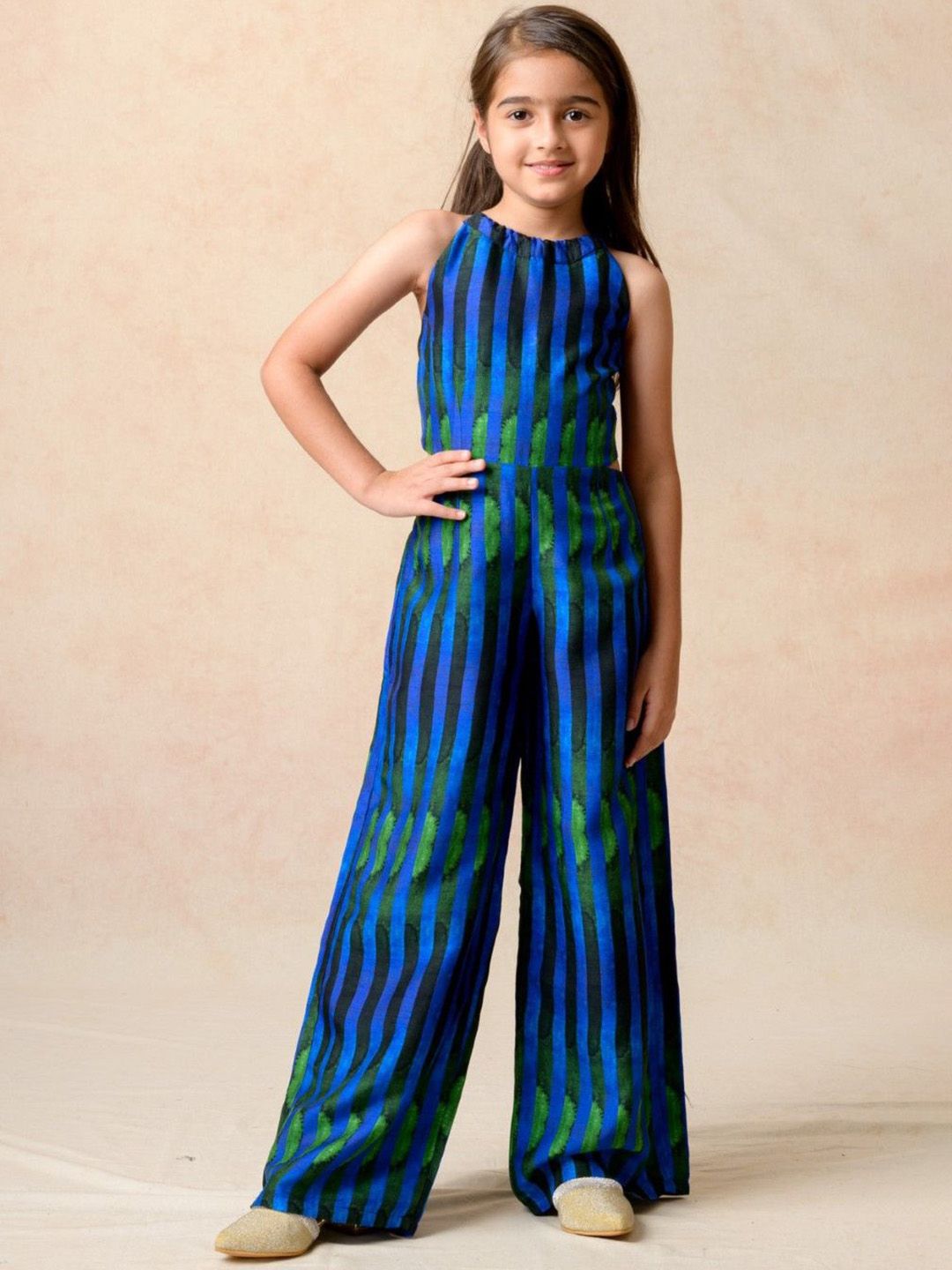 THETAA Girls Halter Neck Striped Basic Jumpsuit-picture-13
