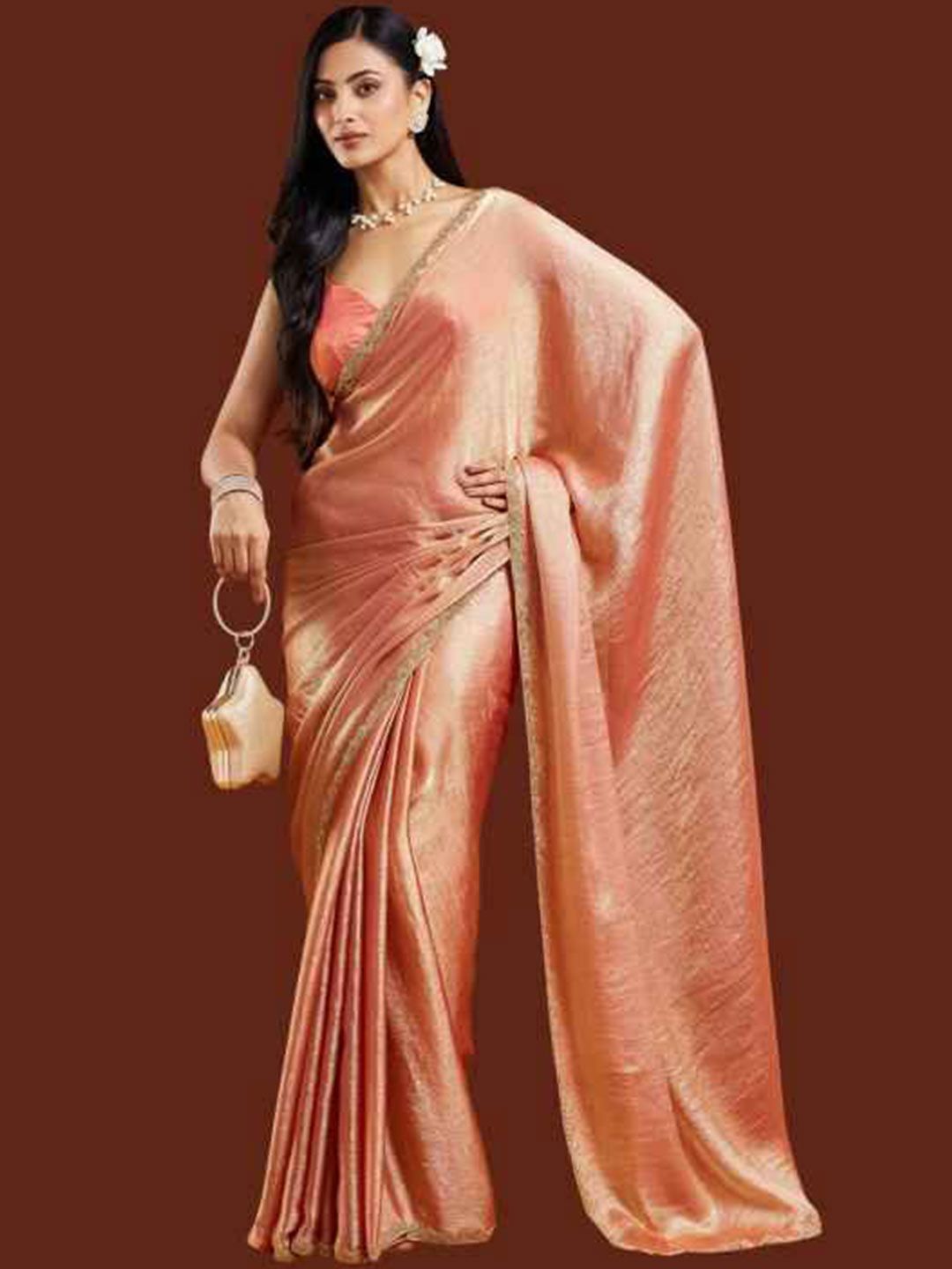 LOROFY Beads and Stones Tussar Saree-picture-12