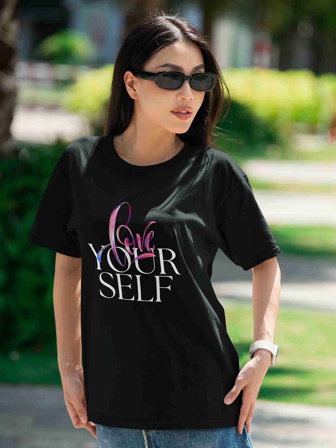 Hatke Trends Women Typography Printed Round Neck Cotton Oversized T-shirt-picture-36