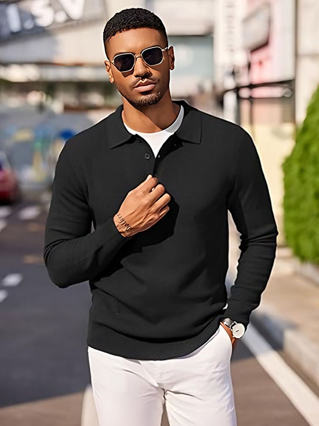 TYSORT Men Woollen Polo Collar Pullover Sweaters-picture-35