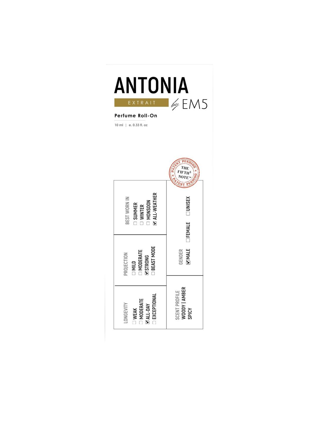 EM5 Men Antonia Perfume Roll-On - 10 ml-picture-33