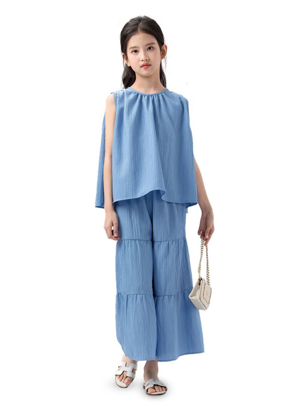 StyleCast x Revolte Girls Round Neck Top with Palazzos Clothing Set-picture-16