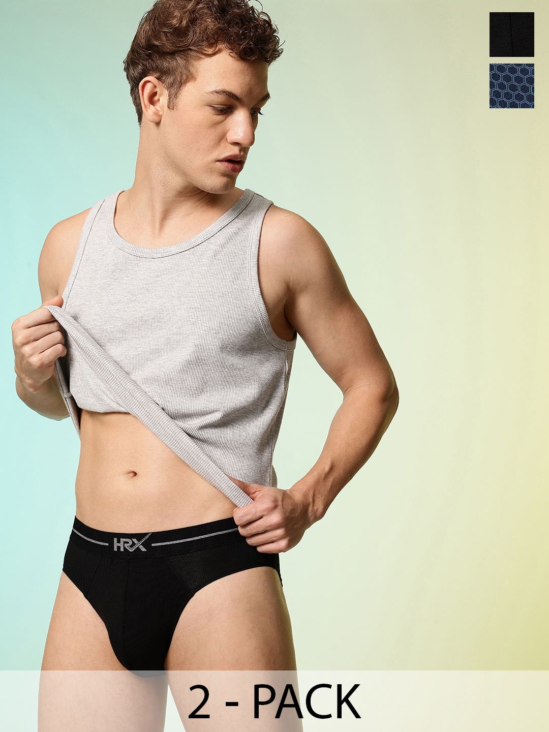 HRX by Hrithik Roshan Lifestyle Men Pack Of 2 Low -Rise Briefs HRX_SS25_M_BRF_CS2_002_B