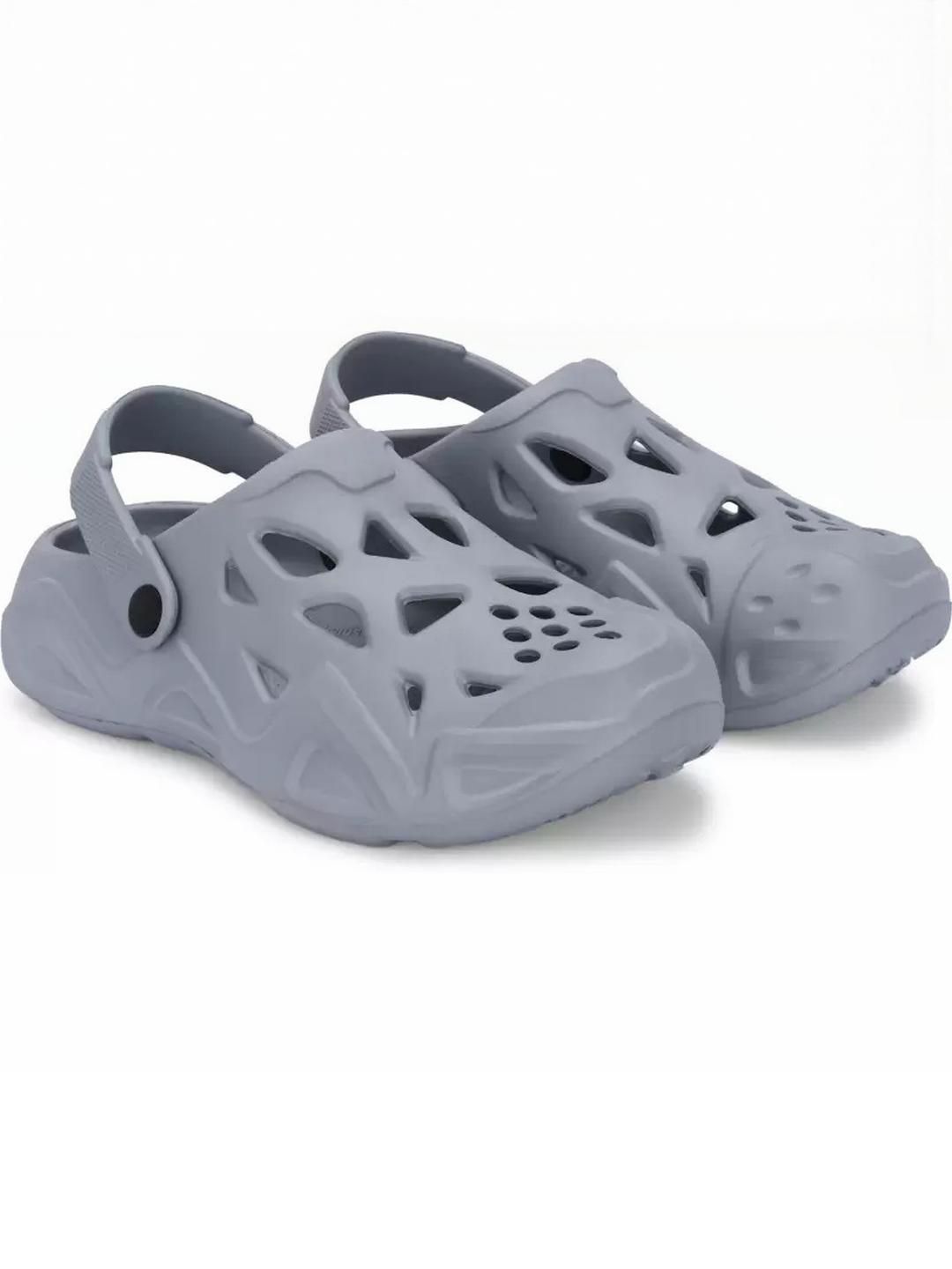 SZN Men Grey Back Strap Rubber Clogs-image-1