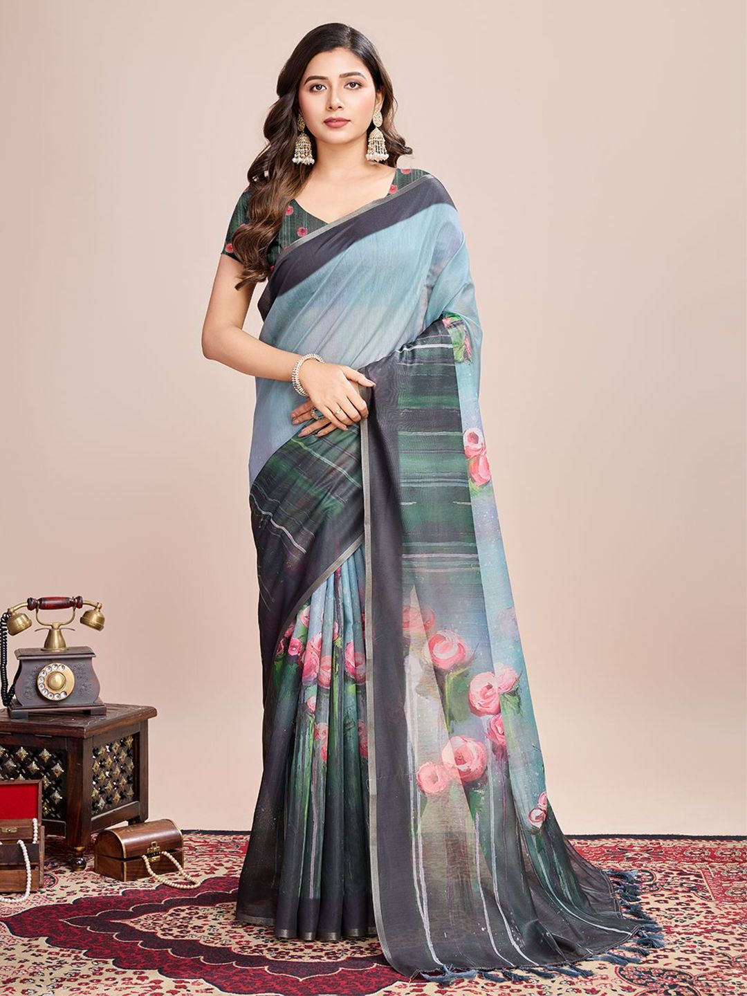 Mitera Floral Printed Sarees-picture-32