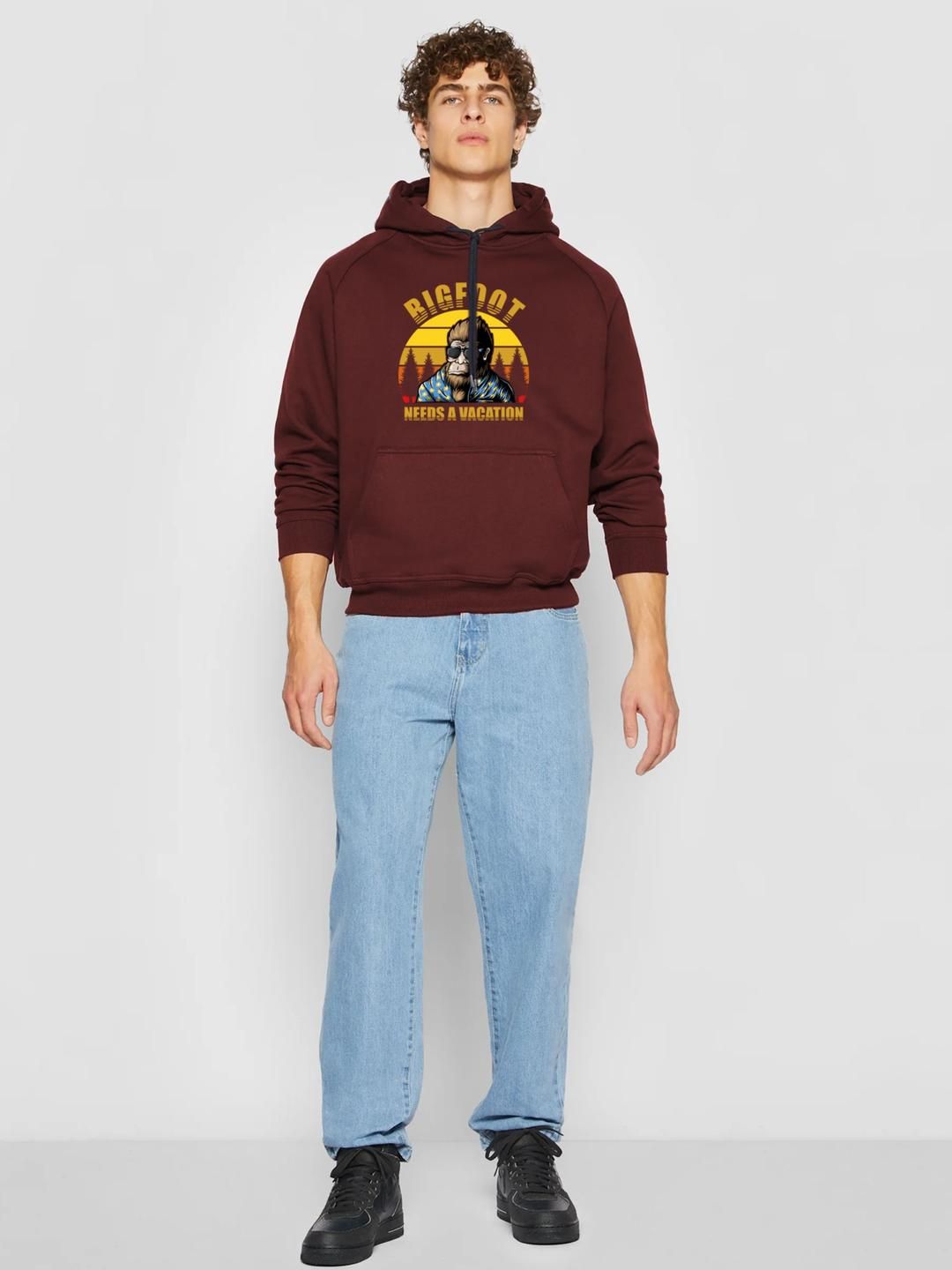 Moda Rapido Men Maroon Hooded Sweatshirt-picture-29