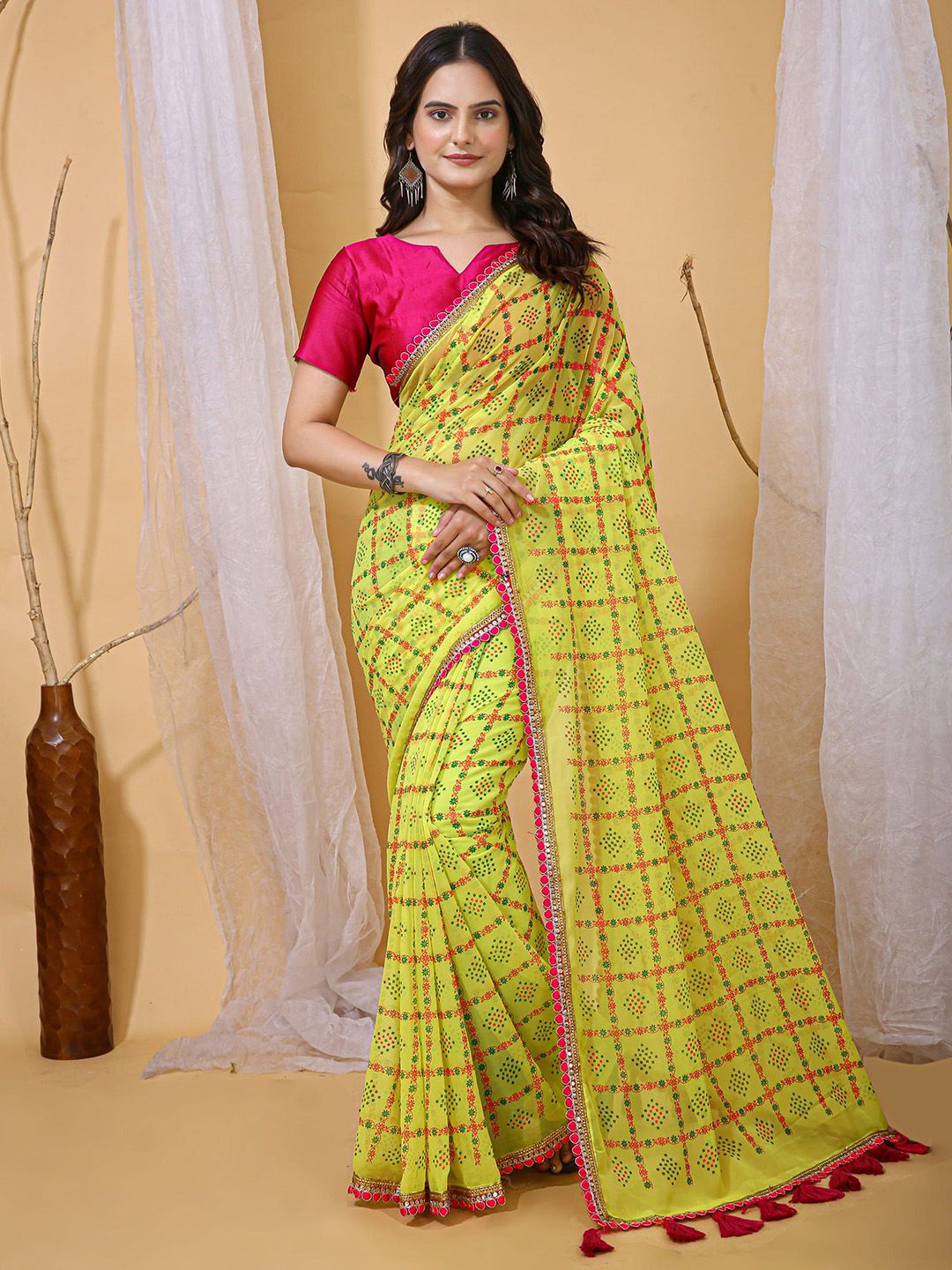 Mitera Floral Printed Jamdani Saree With Blouse-picture-37