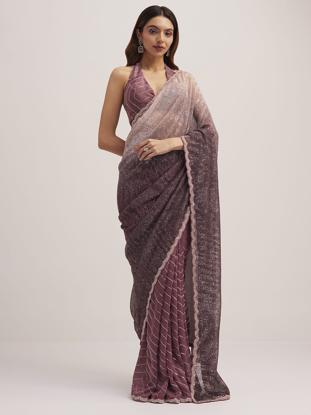 KALKI Fashion Embellished Sequinned Net Saree-image-47