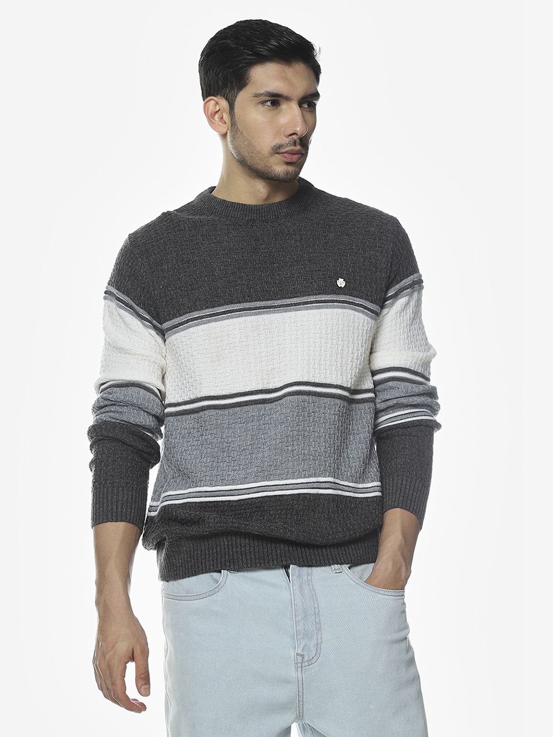 Klub Fox Men Striped Round Neck Pullover-picture-33