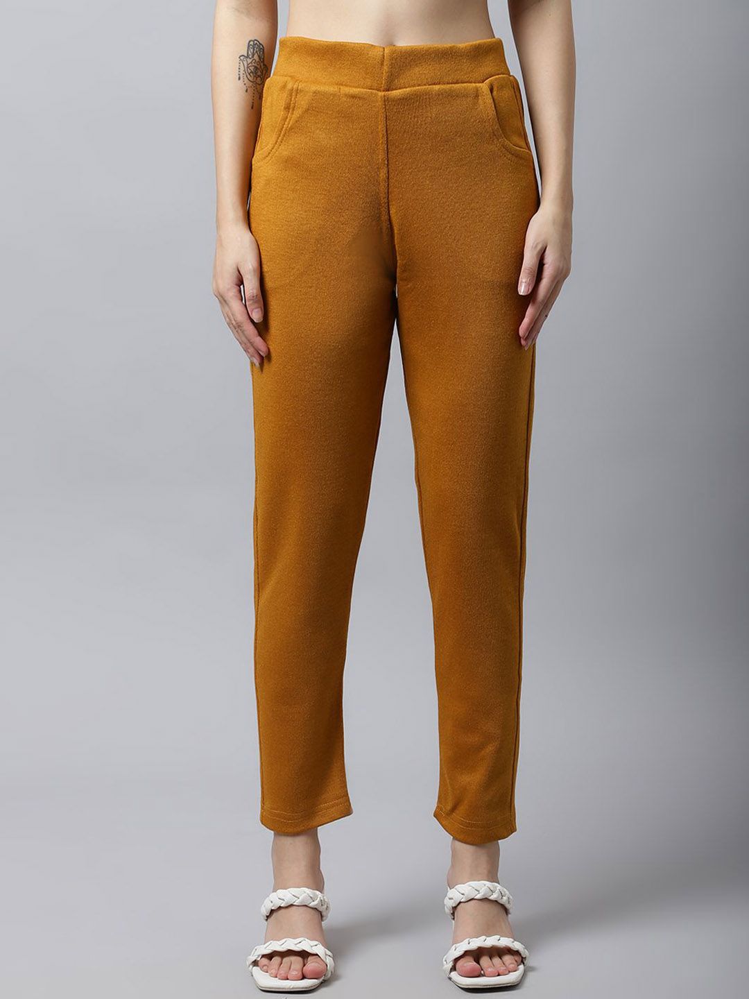 LEGITLOOKS Women Slim Fit High-Rise Easy Wash Woolen Trouser-picture-13