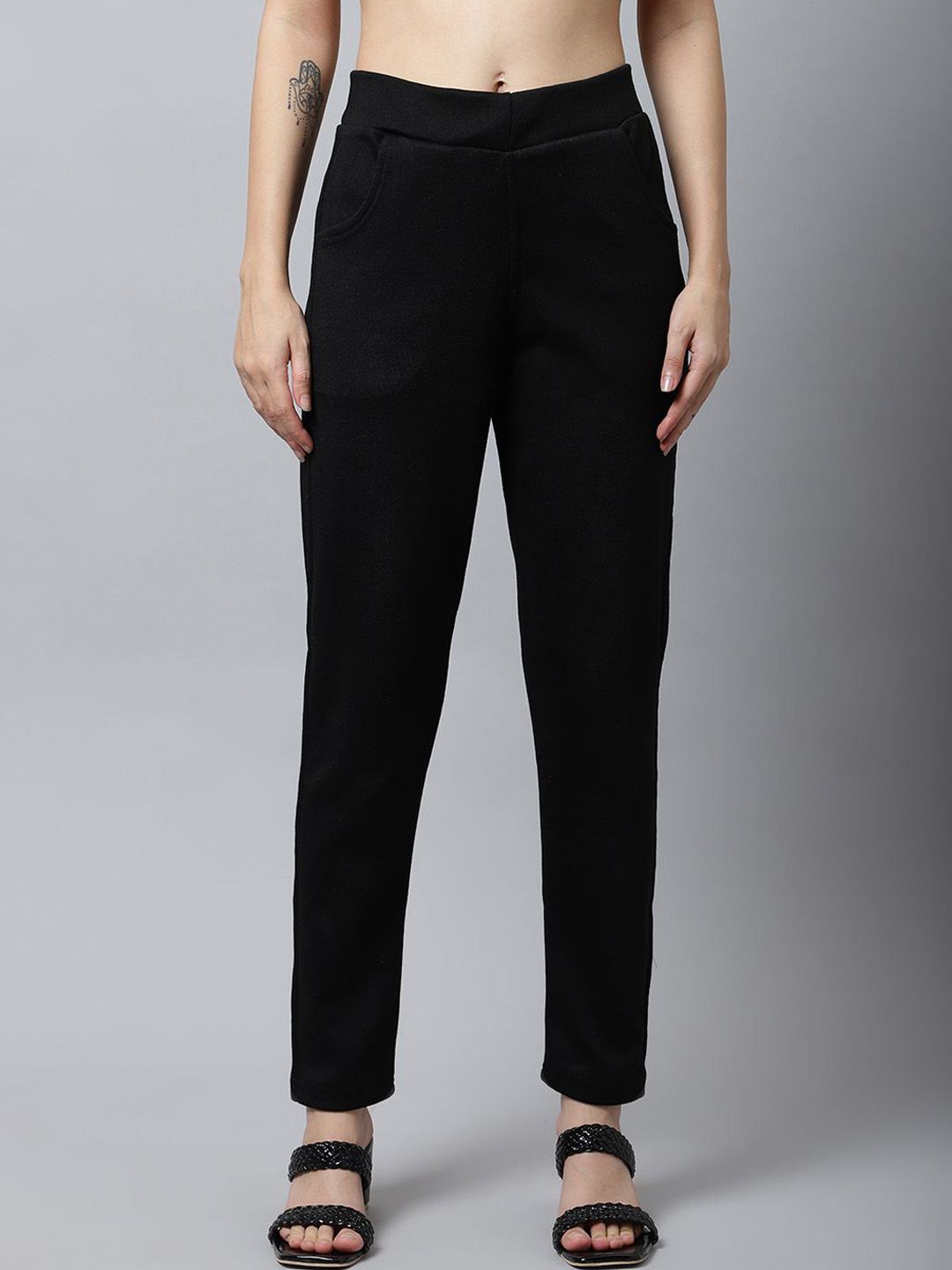 LEGITLOOKS Women Flat Front Woollen Trousers-picture-33