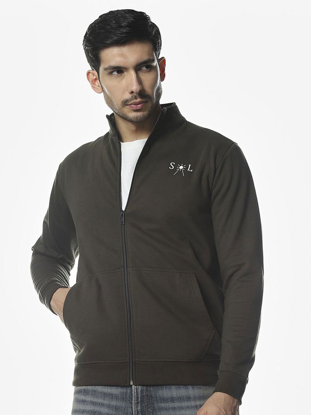 Klub Fox Men Solid Zipper Cotton Sweatshirt-picture-25