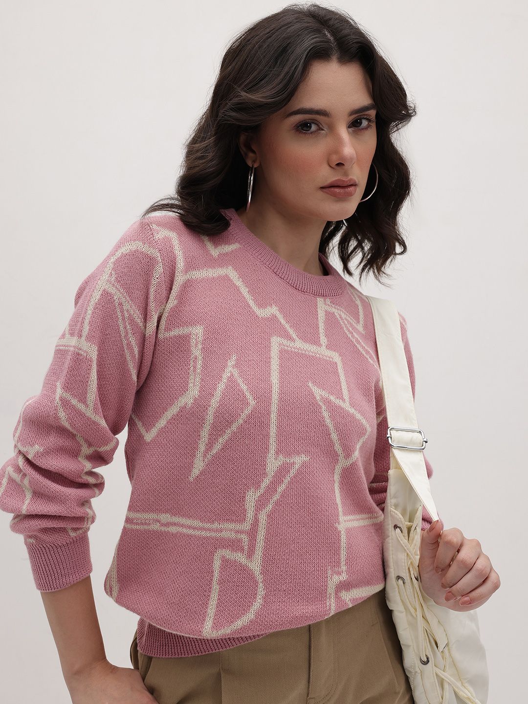 The Roadster Life Co. Abstract Self-Design Round Neck Pullover-picture-14