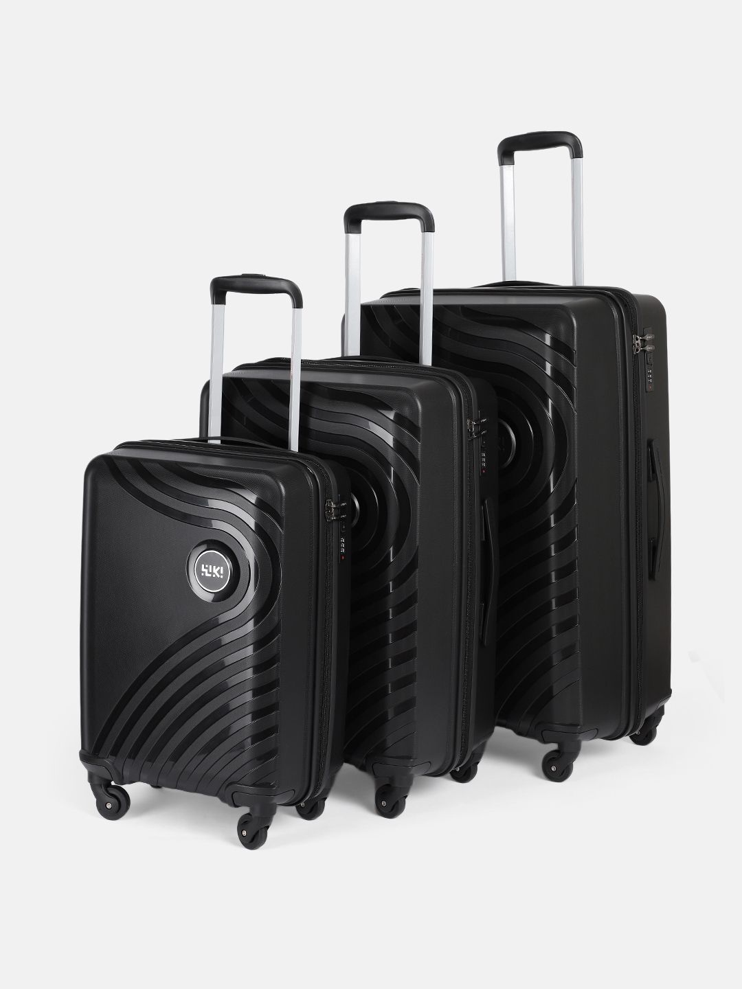 Wildcraft Onyx Lite Set Of 3 Textured Hard Suitcase Trolley Bag- 185L