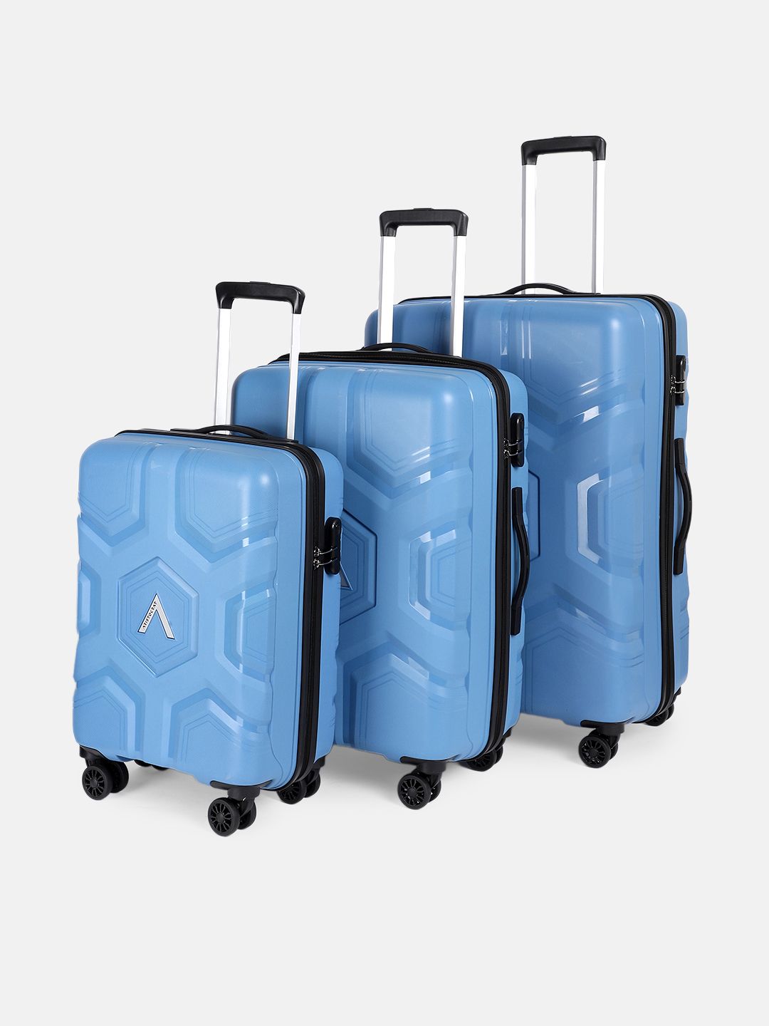 Aristocrat Rock Unisex Set of 3 Hard Shell Trolley Suitcases-picture-23