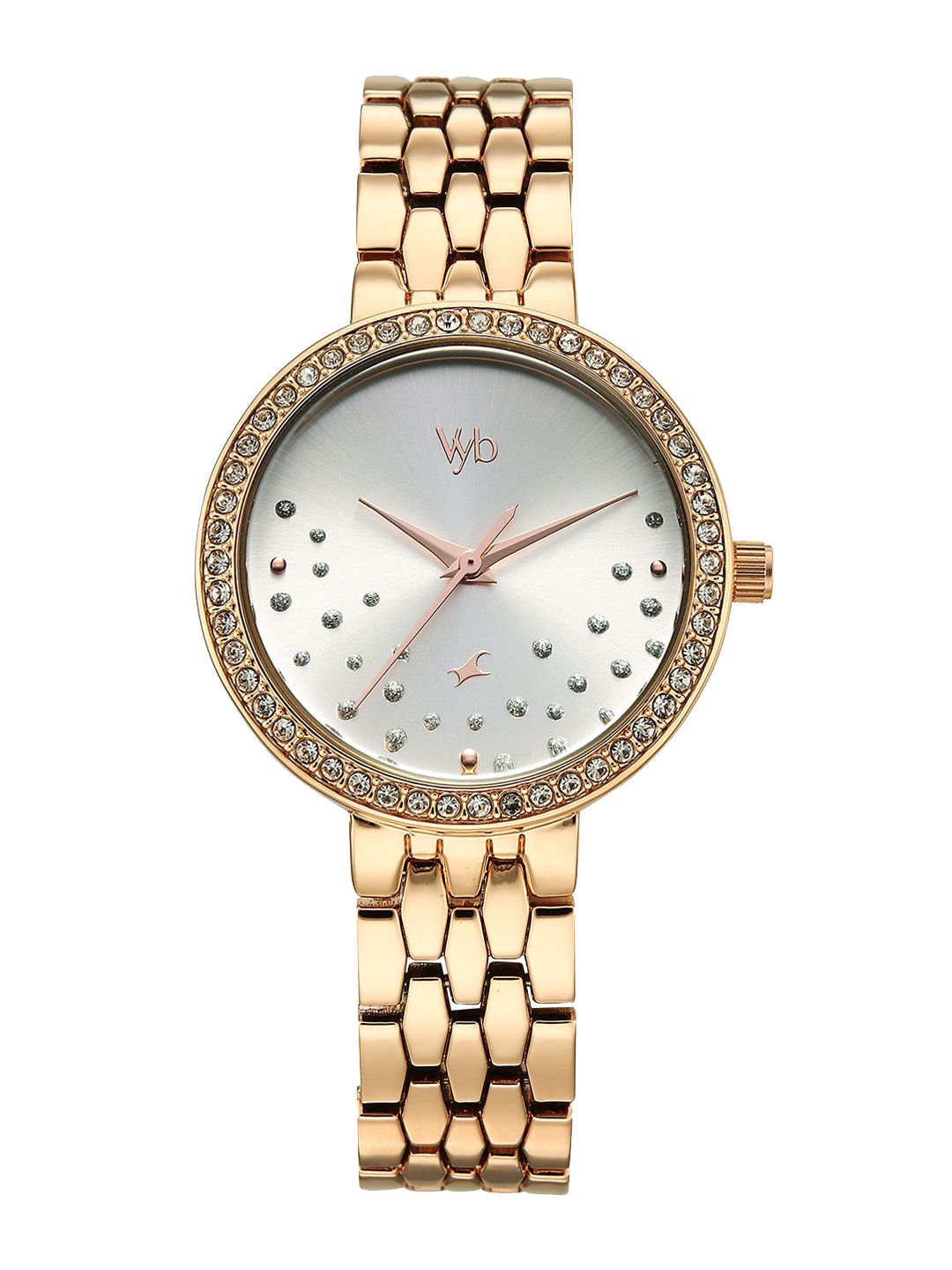 Fastrack Vyb 6.0 Starlet Women Embellished Dial & Straps Analogue Watch FV60088WM01-image-0