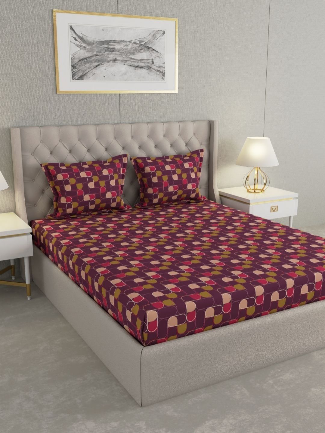Raymond Home Lush Petal Purple Printed Microfiber 110 TC Queen Bedsheet Set 2.25 m x 2.2 m-image-45