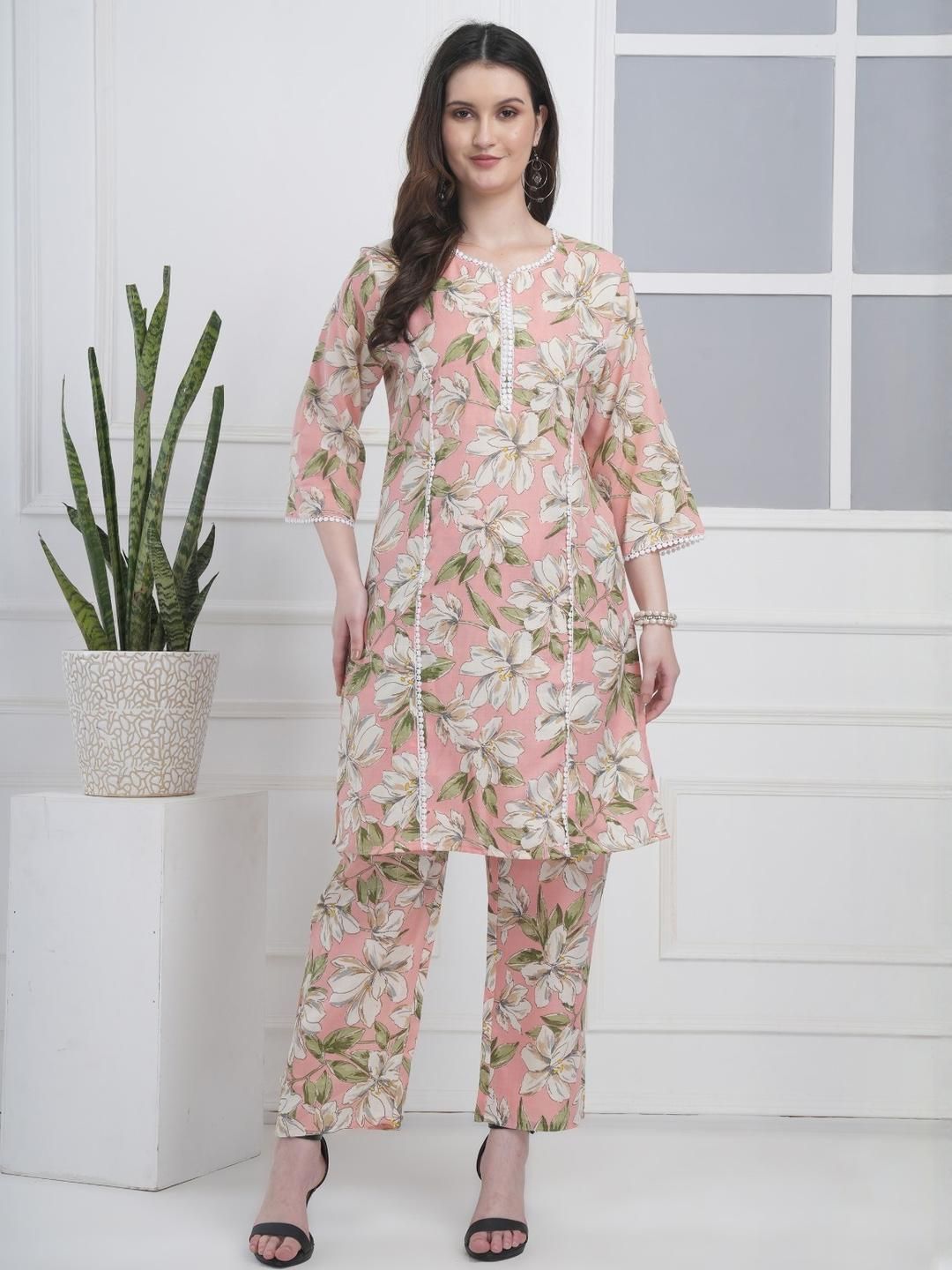 Dreambe Women Floral Printed Kurta With Plazzo