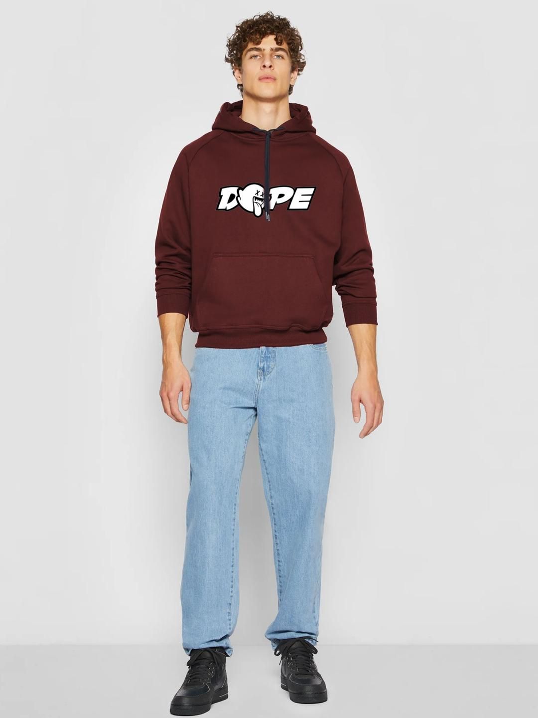 Moda Rapido Men Maroon Printed Hooded Sweatshirt-picture-33