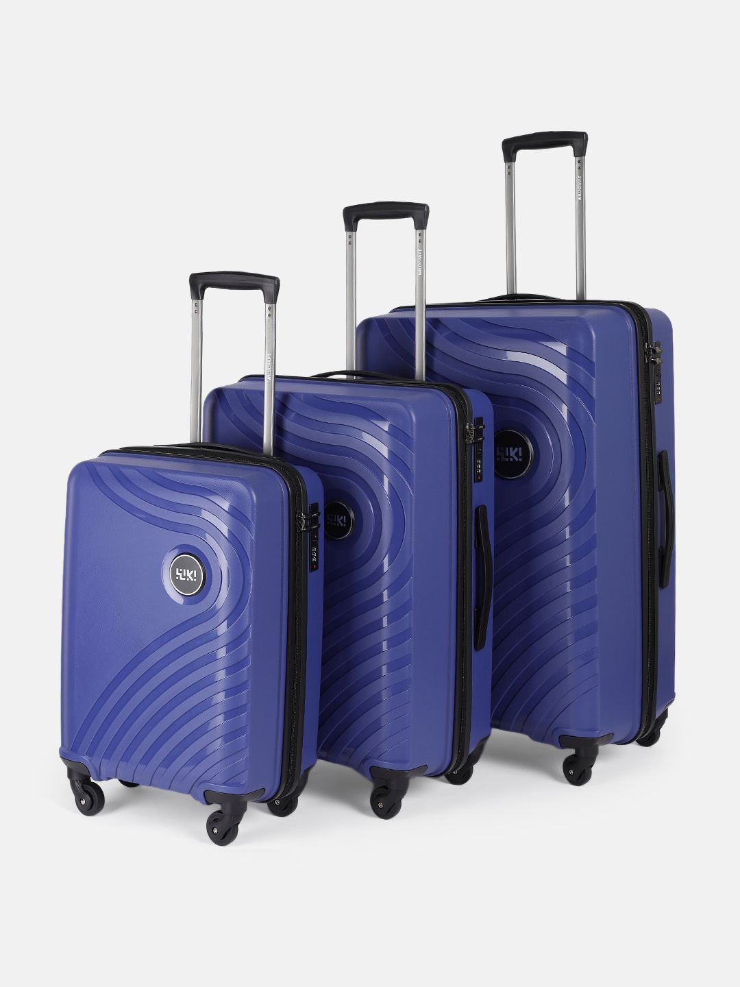 Wildcraft Onyx Lite Set Of 3 Textured Hard Suitcase Trolley Bag- 185L