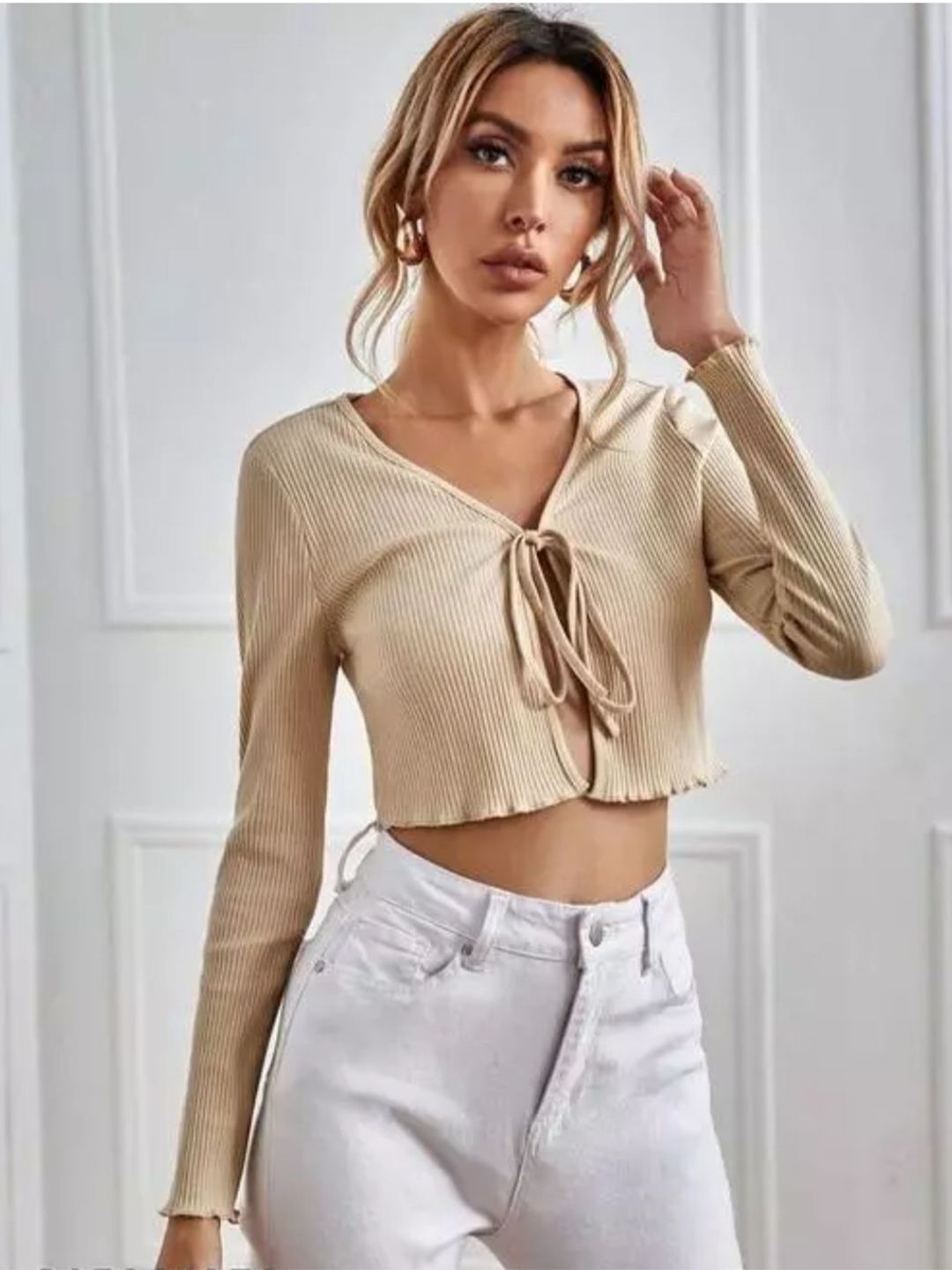 TRENDY ERA Tie-Up Cotton Crop Shrug-picture-23