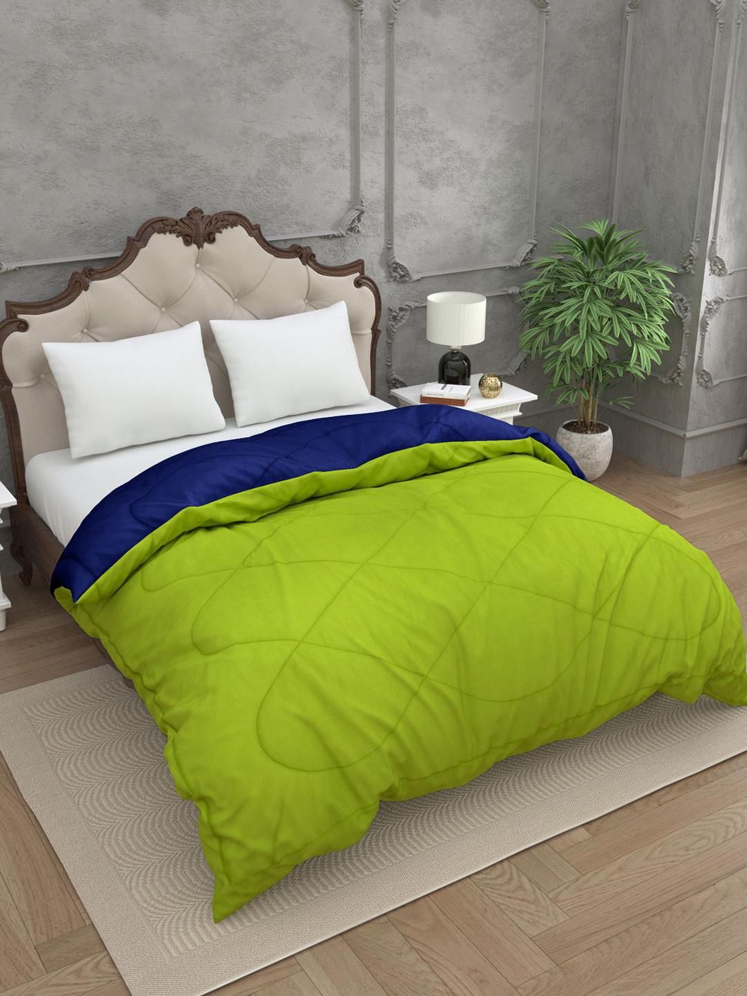 Myntra Elegant Homes Navy Blue Microfiber 210 GSM Double Bed Comforter-picture-19