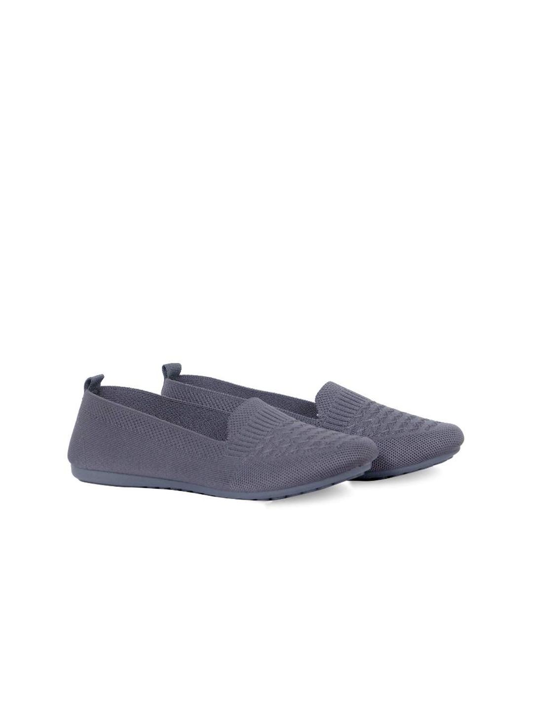 CAFONE Footwear Women Grey Melange Synthetic Embellished Ballerinas-picture-38
